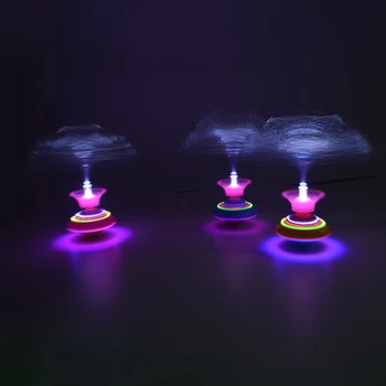 Jaunu karstā pārdošanas jautri NLO gaismas rotaļu flash vainagu fiber elektriskā flash mūzikas žiroskopu bērnu rotaļu dāvanu