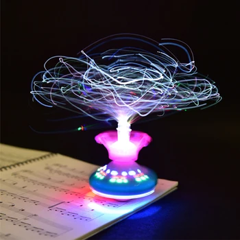 Jaunu karstā pārdošanas jautri NLO gaismas rotaļu flash vainagu fiber elektriskā flash mūzikas žiroskopu bērnu rotaļu dāvanu