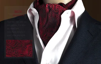 Jaunu Kvalitātes Vīriešu Ascot Kakla kaklasaiti Vintage Paisley Ziedu Žakarda Zīda Kaklasaite Cravat Tie Scrunch Sevis Britu stils
