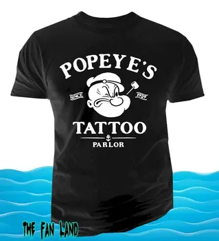 Jaunu Popeye Sailor Cilvēks Tattoo Salons Mens Pistoles Vintage T Krekls 2476