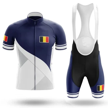 Jaunu velosipēdu jersey Beļģijas komanda riteņbraukšana tērps vīriešiem 20D želeja vasaras quick dry īsām piedurknēm equipacion ciclismo hombre