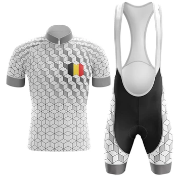 Jaunu velosipēdu jersey Beļģijas komanda riteņbraukšana tērps vīriešiem 20D želeja vasaras quick dry īsām piedurknēm equipacion ciclismo hombre