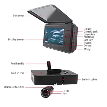 JAUNUMS!!! Erchang F431 Video Ierakstīšanas Zemūdens Zvejas Kamera 15m Infrasarkanās LED HD 1280*720P Izšķirtspēju LEDUS/JŪRAS Zvejas