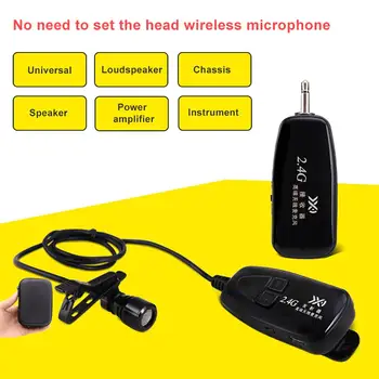 Jaunākais Pārnēsājamo Ārējo 2.4 G Bezvadu Hands-free Mini Vadu Mikrofons Automatch Kondensatoru Austiņas ar Metāla Apkakles, Clip Mic