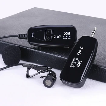 Jaunākais Pārnēsājamo Ārējo 2.4 G Bezvadu Hands-free Mini Vadu Mikrofons Automatch Kondensatoru Austiņas ar Metāla Apkakles, Clip Mic