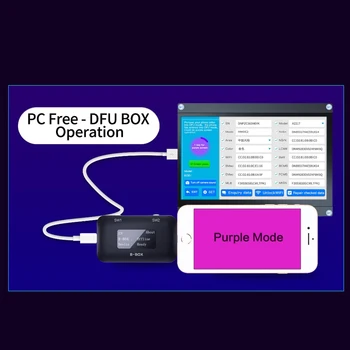 JC B-BOX C3 DFU Lodziņā Logu DCSD Kabeļu IOS A7-A11 Vienu Taustiņu, Violeta Režīmā iPhone & iPad Atslēgt WIFI Mainīt NAND Syscfg Datu