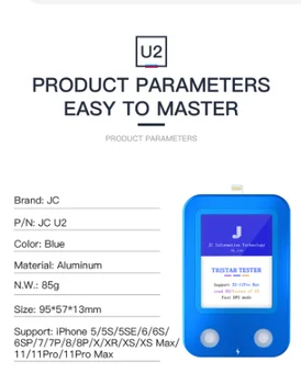 JC U2 Tristar Testeri Jaunu Jaunināšanas Ātri Detektors IPhone U2 Maksas IC Vaina SN Sērijas Numurs DFU Ātri Detektoru Rīks