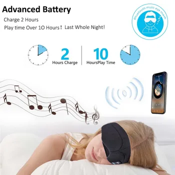 JINSERTA Bluetooth Austiņu Miega Acu Maska Bezvadu Mūzikas Bluetooth Miega Acu Toņos Austiņas Atbalsta Brīvroku Mazgājams