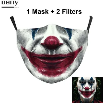 Joaquin Phoenix Cosplay Joker Maskas Klauns Smieklīgi 3D Modes Drukāt Pieaugušo Halloween Puse Mazgājams Putekļu necaurlaidīgs Mutes Maska, kas Aptver