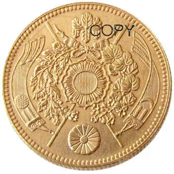 JP(08) Japāna Monētas 5 Jenas - Meiji 13 Gadu Reālu Zelta Pārklājumu Monētas KOPIJU Diametrs 21.82 MM Svars (Tuvu 8.33 g) Reeded Malas