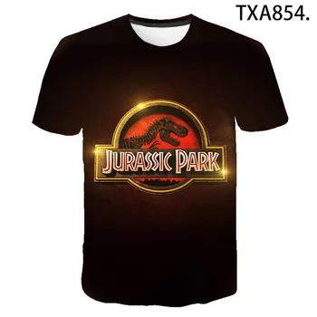 Jurassic Park 3D Druka T Kreklu apdruka Vīriešu Sieviešu Bērnu Vasaras Gadījuma T-krekls Streetwear Īsām Piedurknēm Topi Jurassic Pasaules Atdzist Tee