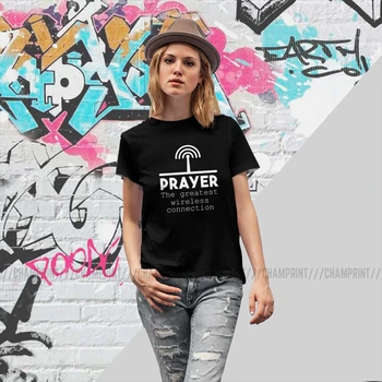Jēzus Kristīgās Ticības Dāvanu Drēbes, Sieviešu T-krekli Lūgšanas Lielākais Bezvadu Savienojumu Modes Tshirt Sieviešu Tee Krekls Top