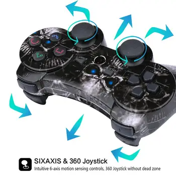 K ISHAKO Bezvadu Dubultā Šoka Gamepad Playstation 3 Remote Sixaxis PS3 dualshock Kontrolieris pubg spēļu kontrolieris