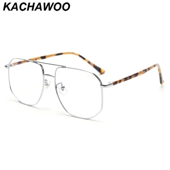 Kachawoo retro brilles optiskās vīriešiem, sudraba, zelta, melnā metāla lielas brilles rāmis sievietēm dubultu tilta augstas kvalitātes korejas