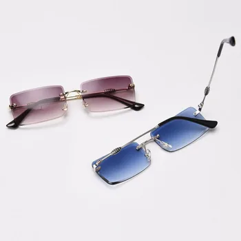 Kachawoo taisnstūra formas saulesbrilles bez apmales sieviete zils brūns metāla modes brilles vīriešiem moderns laukumā vienkāršu augstas kvalitātes