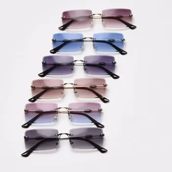 Kachawoo taisnstūra formas saulesbrilles bez apmales sieviete zils brūns metāla modes brilles vīriešiem moderns laukumā vienkāršu augstas kvalitātes
