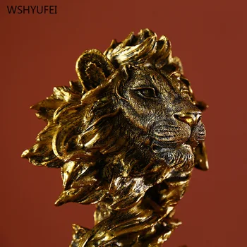 Karalis zvēri lauvas galvu sveķu statuja, un zirgu galvas apdare, mājas apdare amatniecības talismans mūsdienu galda sejas statuja griešanai