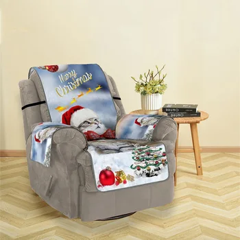 Karikatūra 3D Digitālajā Drukā Ziemassvētku kaķis Sofa Cover pet neslīdoša dīvāna pārvalki dīvāni Aizsargātu Mājās Ziemassvētku Dekori Aksesuāri
