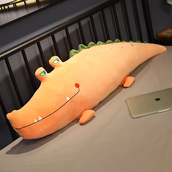 Karstā Jauki 1pc 80-150cm Liela Izmēra Krokodils Plīša Rotaļlietu, Mīksto Pildījumu Karikatūra Dzīvnieku Spilvens Gultas Miega Spilvenu Meitenes Bērniem Klāt