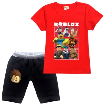 Karstā pārdošanas robloxing zēns, drēbes vasarai, meitenes, bērni, drēbes komplekti, t-krekls+bikses uzvalks karikatūra Izdrukāt tee bērniem, sporta kostīmi 34461