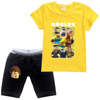 Karstā pārdošanas robloxing zēns, drēbes vasarai, meitenes, bērni, drēbes komplekti, t-krekls+bikses uzvalks karikatūra Izdrukāt tee bērniem, sporta kostīmi
