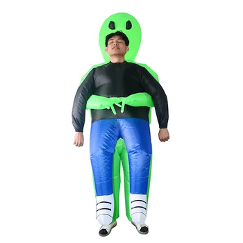 Karstā Zaļo Svešzemju Piepūšamās Cosplay kostīmu bērniem Pieaugušo Smieklīgi Uzspridzināt Uzvalks Puse choth Masku Halloween Kostīms Sievietēm Vīriešiem 6142