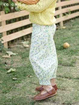 KC.Bērnu 2020SS Jaunāko Meitene ir Maiga Ziedu Pumpuru Bikses Kokvilnas Zaudēt Elpojošs mazuļa brīvi pārvietoties Bikses Ikdienas Stila Vecuma 2-13Y 22976