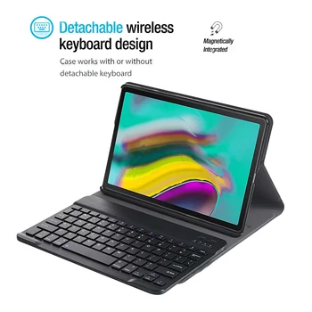 Keyboard Case for Samsung Galaxy Tab A7 10.4 collu 2020. gadam Būtiska T505 T500 PU Ādas Stāvēt Segtu ar Bluetooth Bezvadu Tastatūru