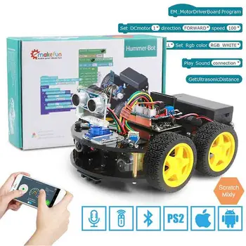 Keywish 4WD Robots auto par Arduino Iesācēja Komplektu Smart Auto APP RC Robotikas Mācību Komplektu, Mācību CILMES Rotaļlietu, Mazulis Nodarbība+Video+Kods