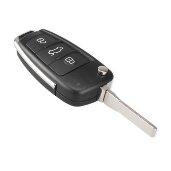 KEYYOU 10pcs Locīšanas Tālvadības Atslēgas Pārsegs Automašīnas Galvenais Gadījumā Shell Audi A2 A3 A4 A6 A6L A8 Q7 TT Taustiņš Vāciņa Fob 3 Pogas Nomaiņa