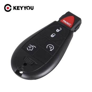 KEYYOU Keyless Ierakstu 5 4+1 4 Pogas Tālvadības Atslēgu Fob Gadījumā Čaulas Ievietot Chrysler, Dodge, Jeep Grand Cherokee Tālvadības Smart Key