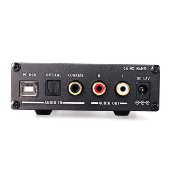 KGUSS DAC-K3 TPA6120 2.0 MINI HIFI USB DAC Dekodēt Audio Austiņu Pastiprinātāju 24 BITI 192KHz OPA2134 AMP DC12V