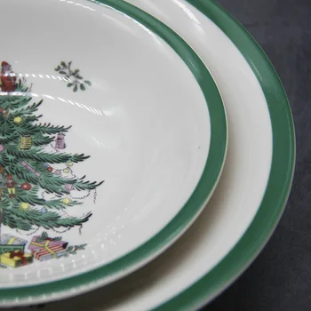 Klasiskā Keramikas Ziemassvētku Eglīte Galda piederumi Virtuves Zupa Rīsu Nūdeles Bļoda 6 collu, 8 collu liels Ramen Bļoda