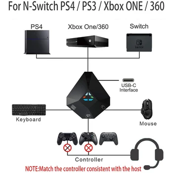 Klaviatūras Peles Adapteri USB savienojums Saderīgs ar Nintendo Switch / Slēdzis Lite / PS4 / PS3 / XBOX Viens / XBOX 360 Konsole
