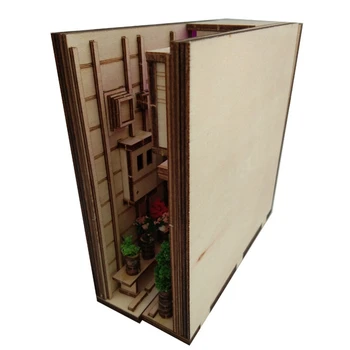Koka Grāmatu Nook Ievieto Mākslas Bookends DIY Plaukts Dekoru Stāvēt Apdare Japāņu Stila Mājas Apdare