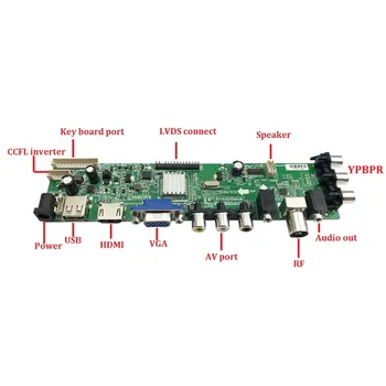 Komplekts LTN156AT30-L01 T01 digitālā HDMI, VGA, AV LED TV LVDS 1366X768 USB Signāla kontrolieris valdes DVB-T, DVB-T2 WLED 40pin tālvadības