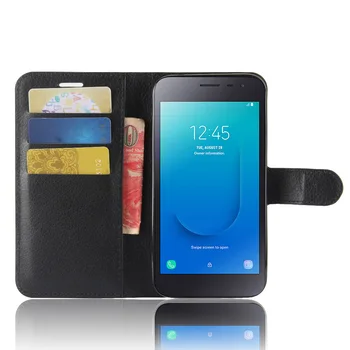 KONSMART Flip Ādas Gadījumā Samsung Galaxy J2 Core J4+ J6+ J6 Ministru Seifs Aizsardzības Grāmatu Gadījumā Aizmugurējo Vāciņu Stāvēt Telefonu Gadījumos