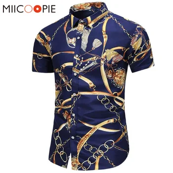 Korejas Apģērbu Ar Īsām Piedurknēm Vīriešu Krekls 2020. Gadam Cēloņsakarību Ķēdē Ziedu Drukāt Camisa Masculina Modes Pludmale Havaju Krekls, Vīriešu Apģērbs