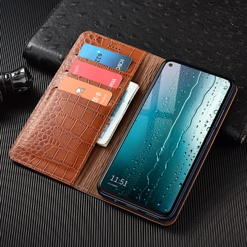 Krokodils Seifs Genuine Leather Flip Case For Samsung Galaxy Note 5 7 8 9 10 20 Pro Uitra Lite Biznesa Attiecas Uz Gadījumiem