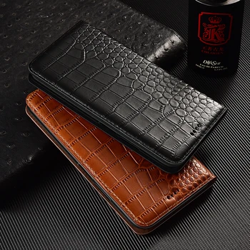 Krokodils Seifs Genuine Leather Flip Case For Samsung Galaxy Note 5 7 8 9 10 20 Pro Uitra Lite Biznesa Attiecas Uz Gadījumiem
