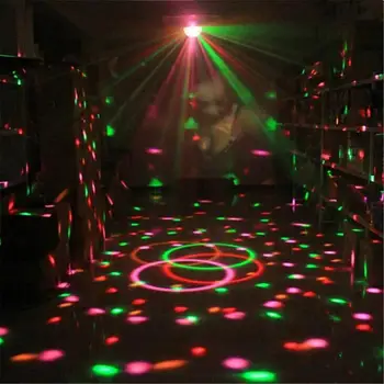 Krāsains DJ rotējošas Disko bumbas burvju bumbu, gaismas Lumiere Skaņas Aktivizēta Lāzera Skatuves Apgaismojums deju zāle KTV bāri kāzu puse