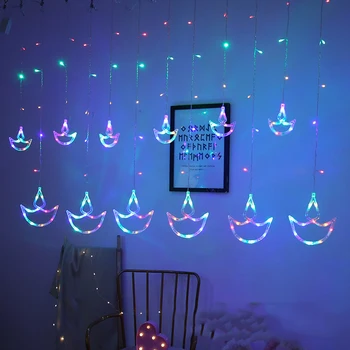 Krāsains Sniegpārslu Aizkaru LED Pasaku String Gaismas Vainags Ziemassvētku rotājums Svētku Apgaismojums Kāzu Puse, Dekoratīvie
