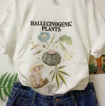 Kuakuayu HJN Unisex Halucinogēno Augu T-Krekls Hipsters Vintage Modes Marihuānas Sēņu Tee