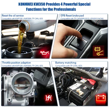 KW350 OBD2 Automašīnu Diagnostikas Rīks VAG VW Audi Seat Skoda ABS, drošības Spilvens Eļļas Pakalpojumu Reset EPB Automātisko Auto Diagnostikas OBD2 Skeneris