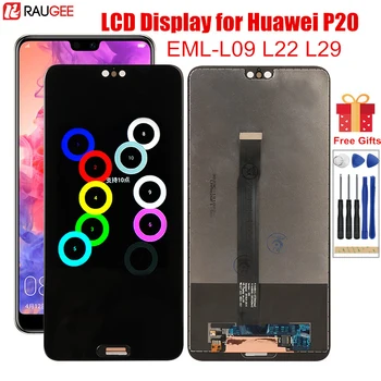 LCD Displejs priekš Huawei P20 EML-L09 L22 L 29 LCD Displejs Digitizer Montāža Touch Ekrānu Nomaiņa Huawei P 20 Ekrānu 5.8