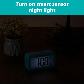LED Digitālais Modinātājs Temperatūra & Kalendāra Funkcija Modinātājs Mājas Tabula Apgaismojums Displeja Elektronisko Smart Pulksteņi 24118