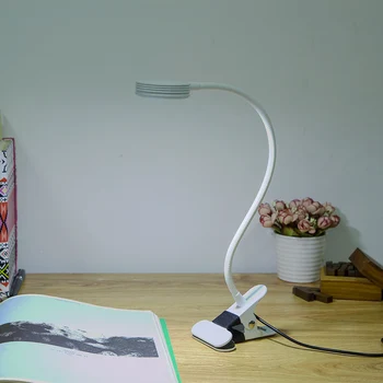 LED galda Lampa 360 grādi Elastīgā Grāmatu, nošu Statīvs Lasīšanas Gaismas Studentu Kopmītnē Lukturi Ar Klipu