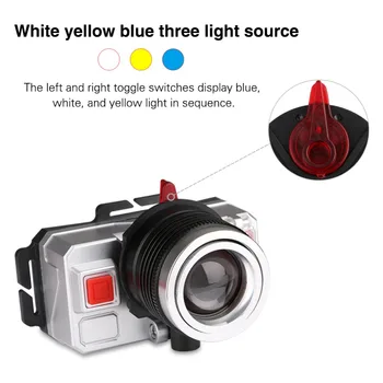 LED Lukturis Zoomable 5000Lm XPE Galvas Lukturītis 3 Krāsas Lāpu Lādējams Galvas Viegls Pieres Lukturis Galvas Zvejas Lukturu