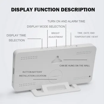 LED Modinātājs Spoguļa Ciparu Pulkstenis Atlikšanas Laiku Temperatūra Naktī Displejs Reloj Despertador 2 USB Izejas Porti Galda Pulkstenis