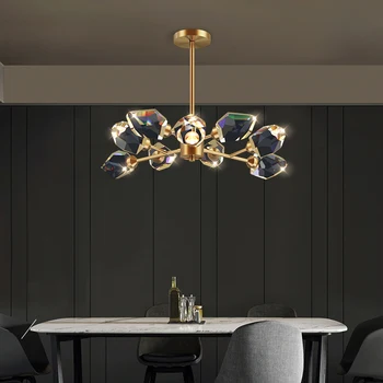LED Postmodernisma Kristāla Vara Dizainers Art Deco Lustras Apgaismojums Spīdumu Apturēšanu Gaismeklis Lampen Par Dinning Room